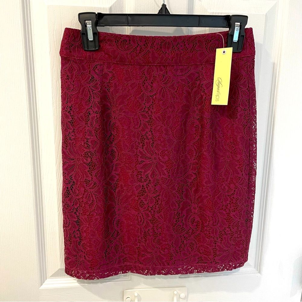 SugarLips Red Lace Mini Pencil Skirt Women’s Size S - Picture 1 of 5